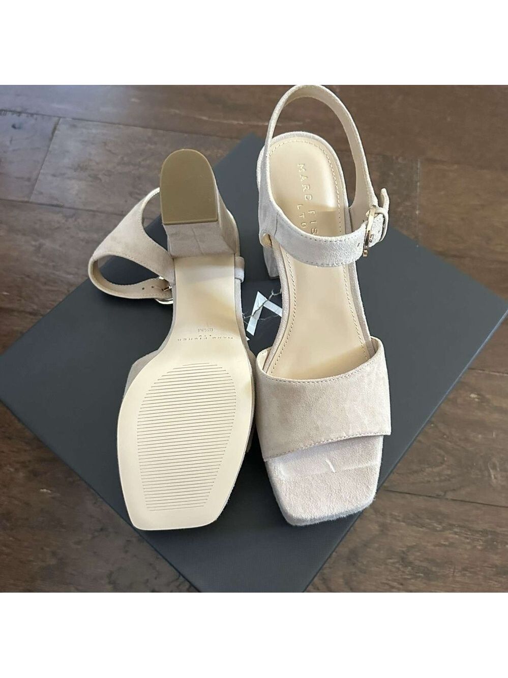 Marc Fisher LTD Cinthia Platform Sandals Women’s 8.5 Light Beige Suede NWT - Picture 15 of 15